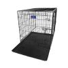 36inches Dogs Crate Folding Metal Pets Crates Double Door Puppy Cage Easy Set Up