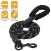 5FT Dog Leash Dog Training Walking Lead w/ Foam Handle Highly Reflective Treads Strong Nylon Dog Rope For Small Medium Dogs
