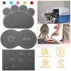 Dog Bowl Mat Pet Food Water Feeding Mat Non-slip Pet Dish Tray Mat Paw Clean Placemat