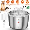 2L/67.6Oz Automatic Electric Pet Water Fountain Stainless Steel Pet Drinking Fountain Dog Water Dispenser with Water Level Ultra-quiet Pump