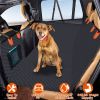 Dog Car Back Seat Cover With Zipper Mesh Window Storage Bags Waterproof 600D Oxford Cloth Car Seat Protector With Slide Flaps For Cars Trucks SUVs