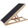 Foldable Wooden Dog Ramp for High Beds NonSlip Dual Heights Adjustable Pet Dog Ramp for Couch Car SUV 61LBS Load