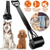 31.5in Pet Pooper Scooper Foldable Long Handle Dog Poop Waste Pick Up Rake for Large Medium Small Dogs Pets