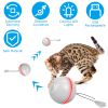 Electric Dog Toy Dog Teaser Ball Automatic Self Rotating Interactive Cat Motion Exercise Toy with Feather Bell LED Lights USB Rechargeable