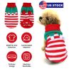 Pet Christmas Turtleneck Sweater Dog Christmas Clothes Snowman Stripes Costume Winter Holiday Sweater for Small Medium Kitten Puppy Dogs