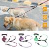 Double Dogs Leash No-Tangle Dogs Lead Reflective Dogs Walking Leash w/ Swivel Coupler Padded Handle