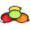 4Pcs Silicone Collapsible Dog Bowls BPA Free Travel Dog Bowl Foldable Dog Food Water Bowl w/ Carabiner Clip For Traveling Walking Hiking