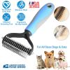 Dog Grooming Rakes 2 Sided Undercoat Rake Pet Dematting Shedding Comb Pet Grooming Tool for Pet Dogs Medium & Long Hair Pet Detangler Tool Remove