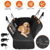 Dog Car Seat Cover For Back Seat Waterproof Oxford Cloth Seat Cover Hammock Non-Slip Scratchproof Back Seat Extender with Side Flap Mesh Window Storag