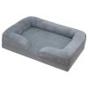Pet Dog Bed Soft Warm Plush Puppy Cozy Nest Sofa Non-Slip Bed Cushion Mat Removable Washable Cover Waterproof Lining For Small Medium Dog