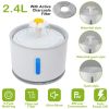 2.4L Automatic Dog Water Fountain Electric LED Pet Flower Water Dispenser Ultra Silent Health Dog Waterer Auto Off Level Window