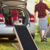 Foldable Wooden Dog Ramp for High Beds NonSlip 4 Heights Adjustable Pet Dog Ramp for Couch Car SUV 176LBS Load