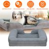 Pet Dog Bed Soft Warm Plush Puppy Cozy Nest Sofa Non-Slip Bed Cushion Mat Removable Washable Cover Waterproof Lining For Small Medium Dog