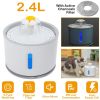 2.4L Automatic Dog Water Fountain Electric LED Pet Flower Water Dispenser Ultra Silent Health Dog Waterer Auto Off Level Window