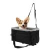 Small Dog Car Seat with Harness Center Console Pet Booster Seat Travel Car Seat with Side Pocket Cotton Velvet Cushion for Dogs Up to 9LBS