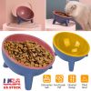 Raised Tilted Elevated Dog Food Bowl Pet Backflow Prevention Water Dish Feeding Bowl for Small Dogs