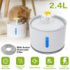 2.4L Automatic Dog Water Fountain Electric LED Pet Flower Water Dispenser Ultra Silent Health Dog Waterer Auto Off Level Window