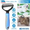 Dog Grooming Rakes 2 Sided Undercoat Rake Pet Dematting Shedding Comb Pet Grooming Tool for Pet Dogs Medium & Long Hair Pet Detangler Tool Remove